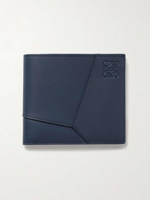 Puzzle Logo-Debossed Leather Billfold Wallet