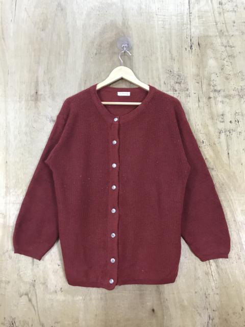 Other Designers Streetwear - Pan Planning Red Baggy Knit Cardigan ButtonUp