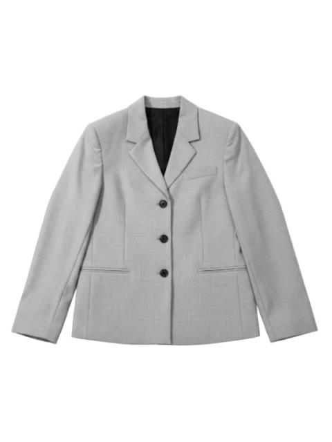 TOTEME Cropped Wool Blazer in Grey Melange