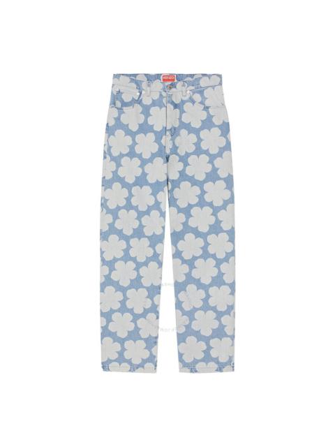 KENZO Kenzo Sky Blue Hana Dots Poppy Printed Denim Jeans