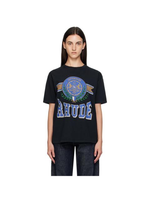 Rhude Black Cotswold Crest T-shirt
