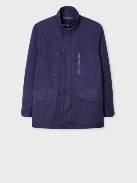 Paul Smith Navy Garment-Dye Cotton-Linen Field Jacket