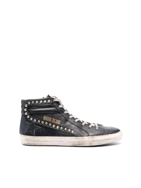 Golden Goose Slide Classic high-top distressed sneakers