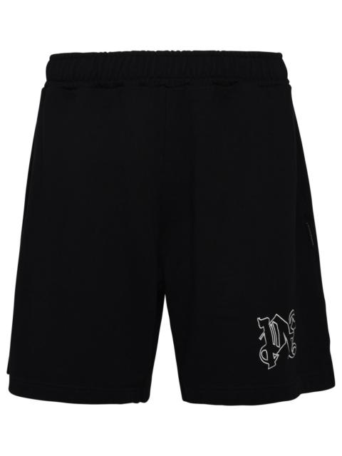 Palm Angels Man Black Cotton Bermuda Shorts