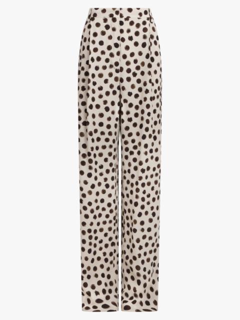 Dries Van Noten PORTER POLKA DOT PRINT STRAIGHT LEG PANT | ECRU/BROWN