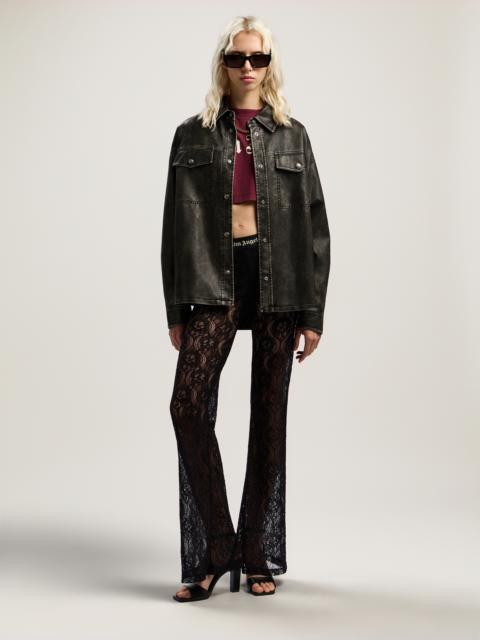 Palm Angels Curved Logo Coated Overshirt