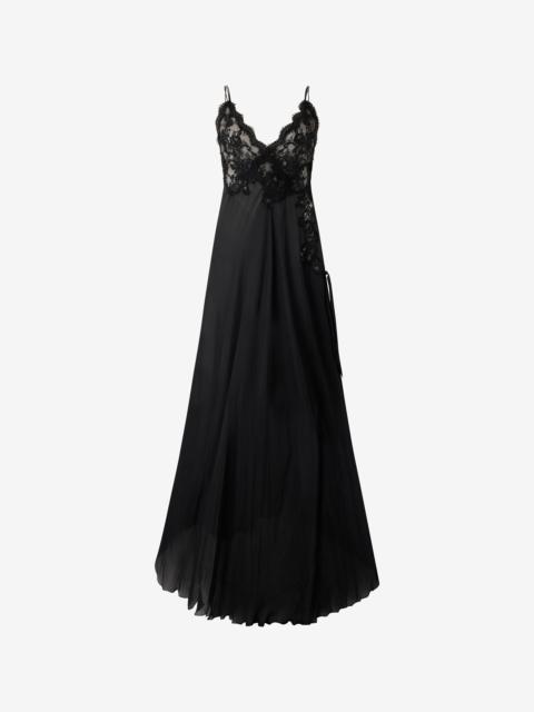 Roberto Cavalli Extra-Long Black Silk Dress