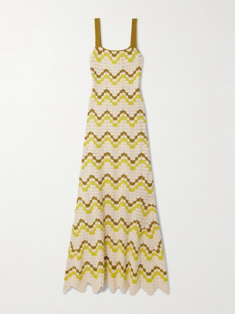 ESCVDO Marea Scalloped Crocheted Cotton Maxi Dress