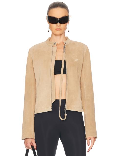 courrèges Zipped Leather Biker Jacket