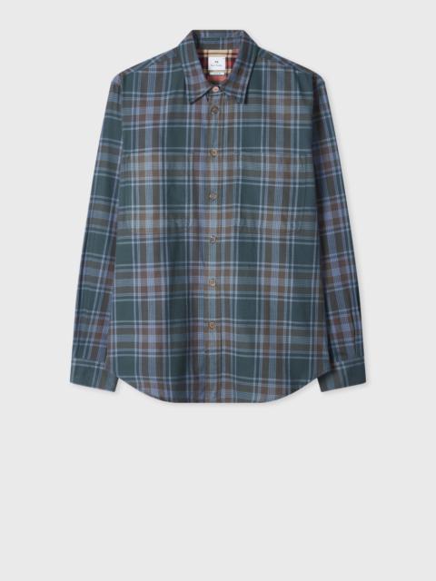 Paul Smith Green and Blue Cotton-Flannel Check Shirt