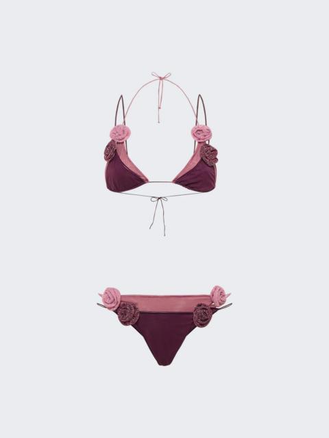 Oséree Double Mesh Rose Two Piece Purple