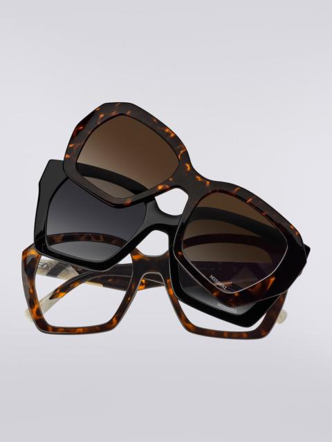 Missoni Double clip-on acetate sunglasses