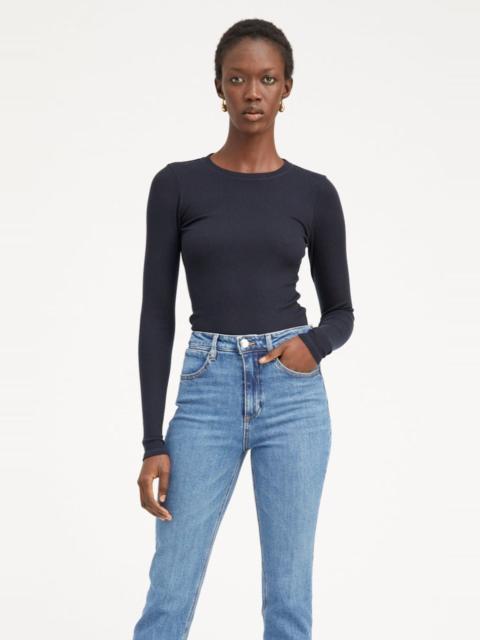 SPRWMN NAVY RIB LONG SLEEVE BABY TEE