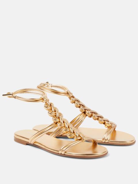 Gianvito Rossi Capua metallic leather sandals
