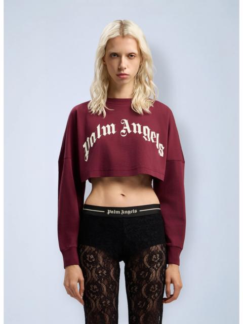 Palm Angels Palm Angels Women Curved Logo Crop Top
