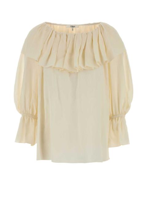 Chloé Chloe Women Cream Silk Blouse