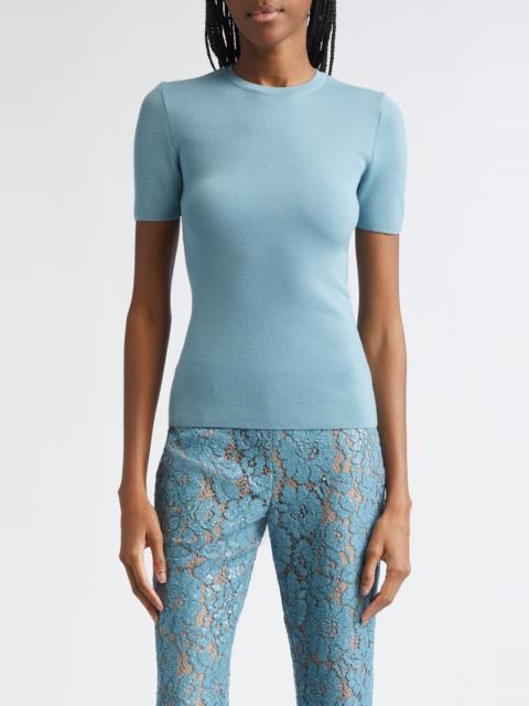 MICHAEL KORS COLLECTION Michael Kors Collection Short Sleeve Cashmere Sweater in Seaglass at Nordstrom