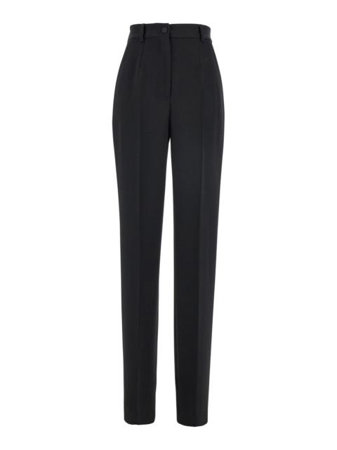 Dolce & Gabbana Dolce & Gabbana Women Black Pants With High Waist And Belt Loops In Wool Woman