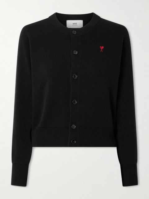 AMI Paris Embroidered Wool Cardigan