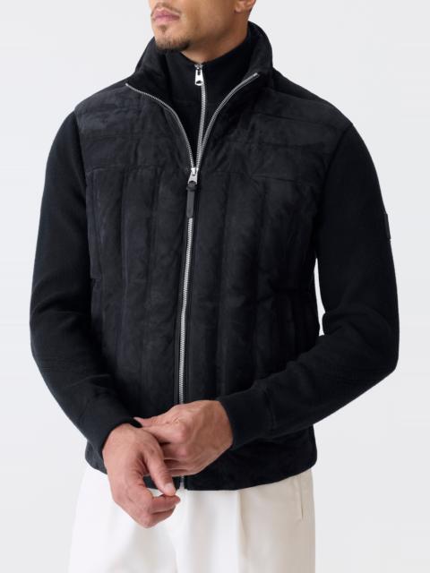 MACKAGE Mackage Landen Suede & Merino Wool Hybrid Down Jacket with Bib in Navy at Nordstrom