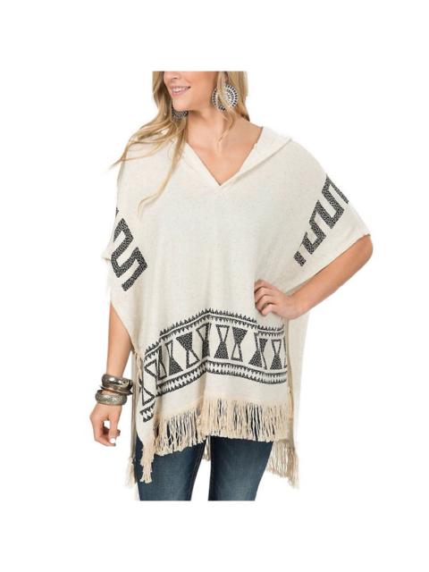 Other Designers Vintage Havana Aztec Fringe Boho Poncho