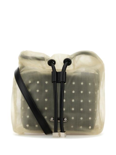 Alexander McQueen Two-tone leather and tulle Nebula crossbody bag