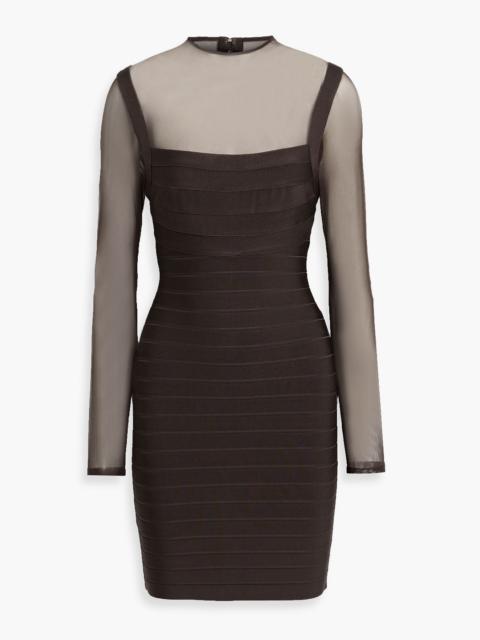 Other Designers Amy mesh-paneled bandage mini dress