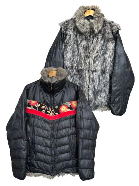 Japanese Brand - Sukajan Floral Sakura Japan Reversible Fur Jacket