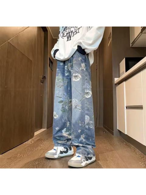 Streetwear - Floral Printed Jeans