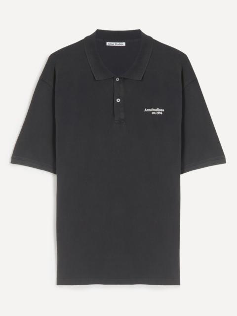 Acne Studios Black Washed Logo Polo