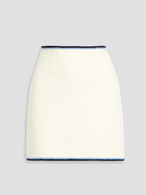 VERONICA BEARD Ohema embroidered cotton-blend tweed mini skirt