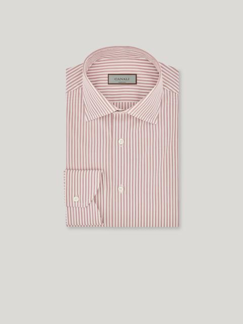 Canali CANALI NUVOLA WHITE AND PINK COTTON SHIRT