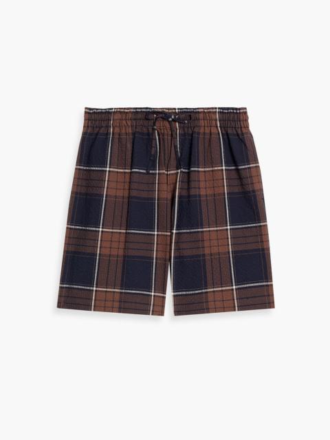 Other Designers Checked cotton-blend cloqué shorts