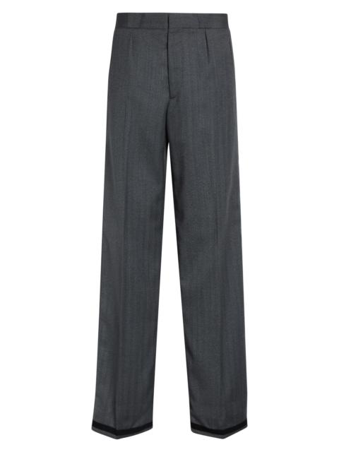 Maison Margiela Maison Margiela Memory of the Hem Herringbone Straight Leg Pants in Anthracite at Nordstrom