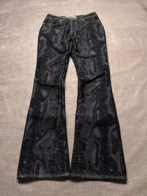 Roberto Cavalli Roberto Cavalli Style Snake Skin Patter Flared Denim Jeans