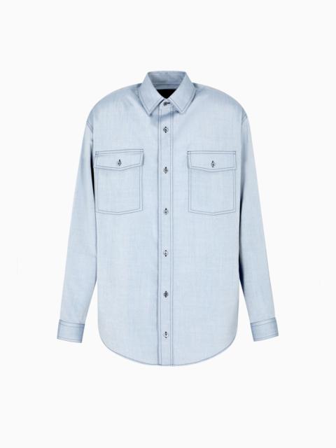 GIORGIO ARMANI SILK CANVAS SHIRT