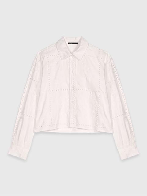 maje Cropped embroidered shirt