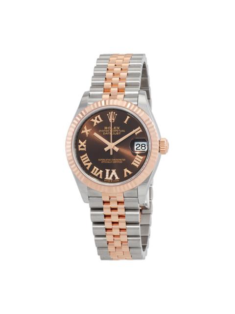 ROLEX Rolex Datejust 31 Chocolate Roman Diamond Dial Automatic Ladies Steel and 18kt Everose Gold Jubilee 