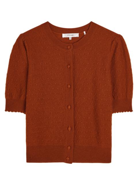 FRAME Frame Pointelle Cashmere Cropped Cardigan