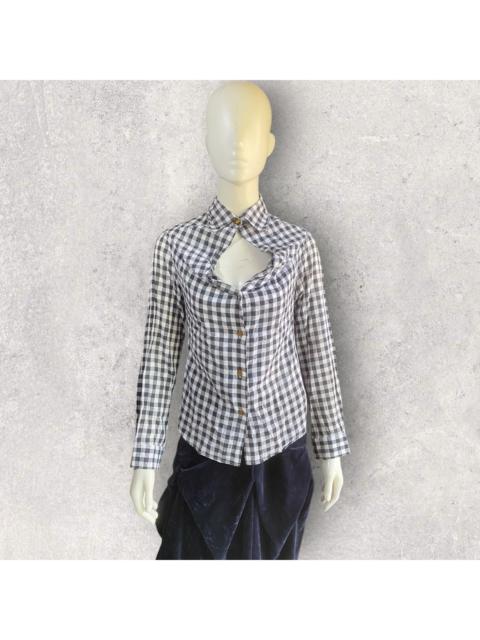 Vivienne Westwood SS07 Open Chest Plaid Button Up Shirt