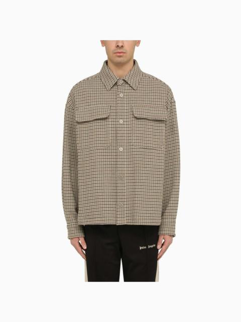 PALM ANGELS CHECKED SHIRT JACKET WITH LOGO