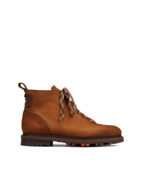 Santoni lace-up round-toe boots