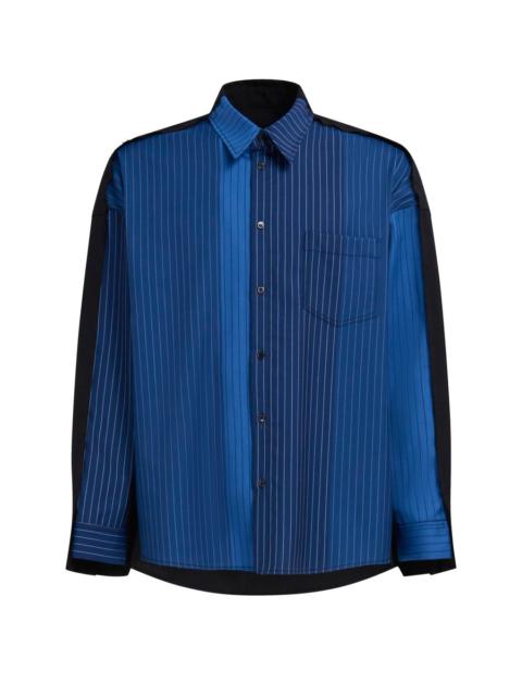 Marni Dégradé Pinstripe Wool Shirt With Contrast Back