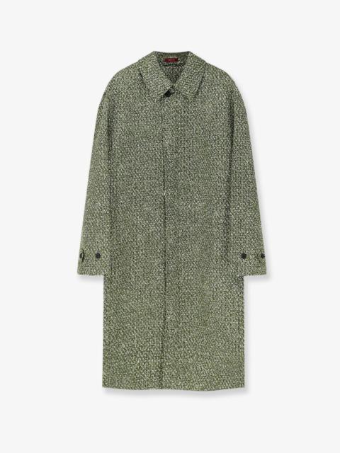 GUCCI Gucci Double-Breasted Poplin Coat With Bouclé Print