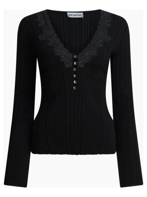 self-portrait Top With Lace Tops Black