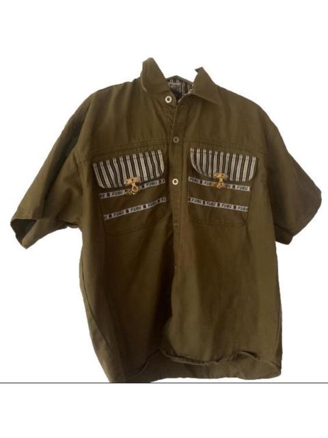 Other Designers FUBU Men's Khaki and Green Shirt