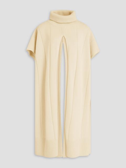 JOSEPH Ribbed merino wool turtleneck poncho