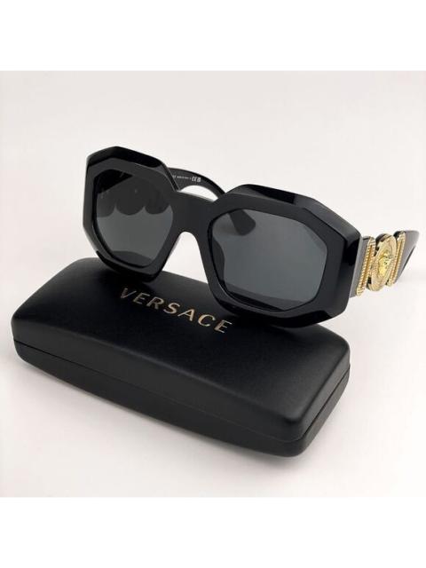 VERSACE NEW Versace VE4424U GB1/87 MAXI MEDUSA BIGGIE Black Irregular Oversize Sunglasse