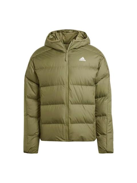 adidas adidas Midweight Down Hooded Jacket 'Olive Green' IK3214