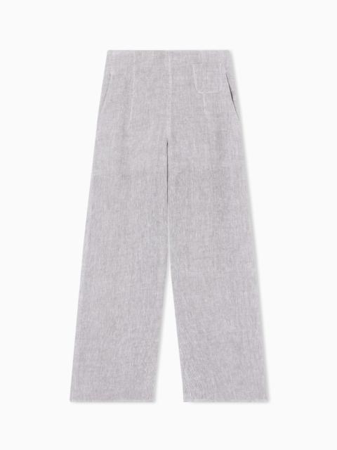 EMPORIO ARMANI WIDE-LEG LINEN GAUZE TROUSERS